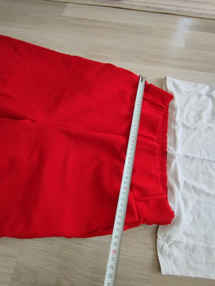 Kırmızı Kadın Rahat Kesim  Pantolonu penyesi - Görsel 5