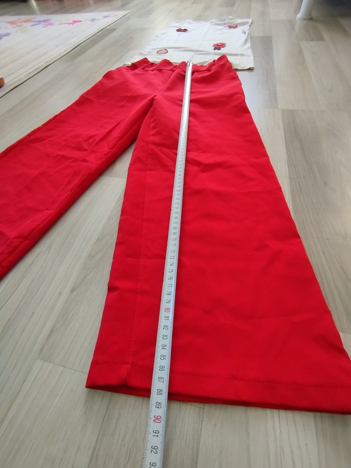 Kırmızı Kadın Rahat Kesim  Pantolonu penyesi - Görsel 4