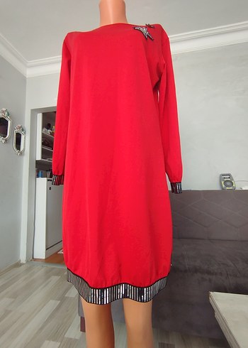 Kırmızı Uzun Kollu Salaş Tunik