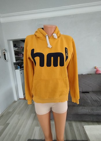Rahat Kesim Sarı Kapüşonlu Sweatshirt