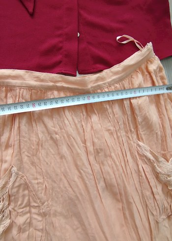 Bordo Drapeli Uzun Kadın Bluz Etek - Görsel 11