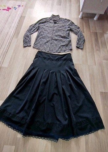 Gri Yılan Desenli Pamuklu Takım kombin - Görsel 13