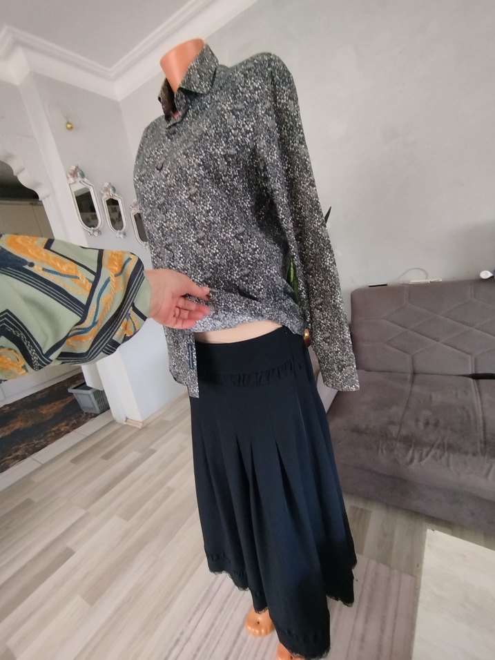 Gri Yılan Desenli Pamuklu Takım kombin - Görsel 5