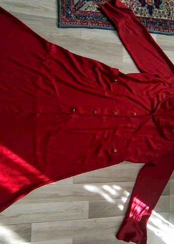 Bordo Uzun Kollu Kadın trenc Deri görünümlü - Görsel 11