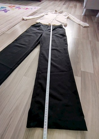 Beyaz İpek Görünümlü Ofis Gömleği ve pantolonu - Görsel 9