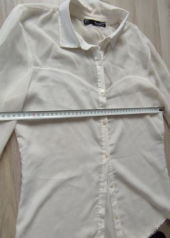 Beyaz İpek Görünümlü Ofis Gömleği ve pantolonu - Görsel 8