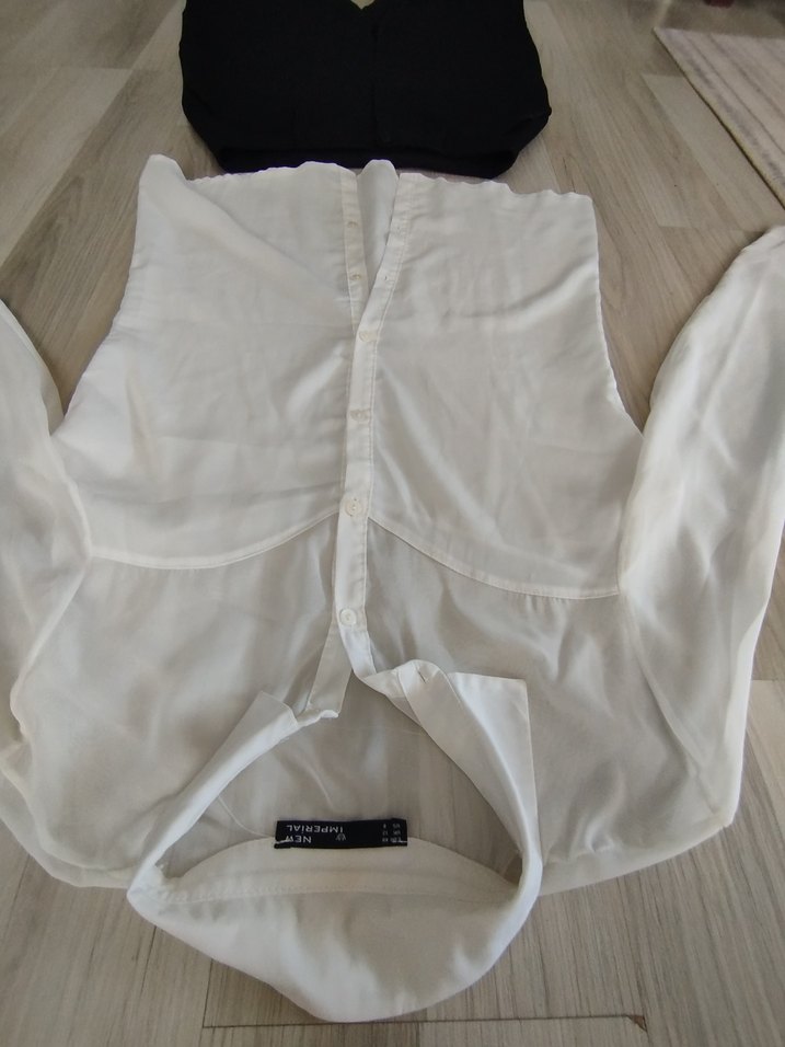 Beyaz İpek Görünümlü Ofis Gömleği ve pantolonu - Görsel 4