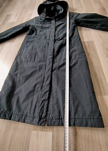 Kadın Gri Uzun Düğmeli Street Style Yağmurluk - Görsel 10