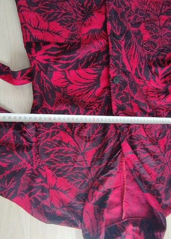 Bordo Desenli Uzun Düğmeli Ofis Elbisesi - Görsel 9