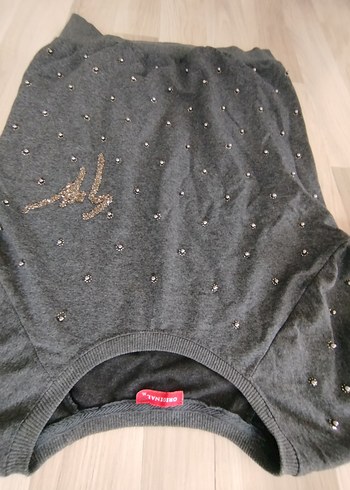 Orient Gri Mini Triko Kadın Sweatshirt