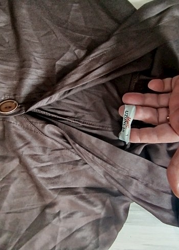 Düğmeli Kahverengi Uzun Keten Kadın Yağmurluk - Görsel 10