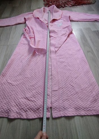 Nakışlı Uzun Pembe Kadın Bornoz - Görsel 10