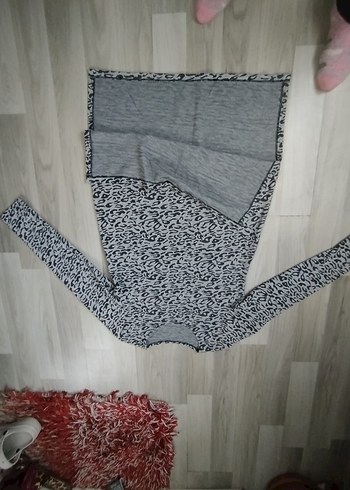 Gri Zebra Desenli Örgü Kadın Elbise tünik - Görsel 8