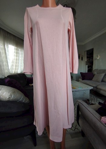 Pudra Pembe Uzun Hamile Tunik - Görsel 3