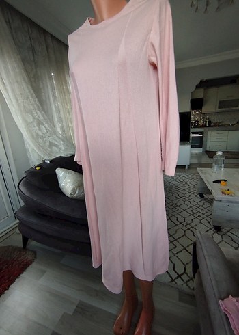 Pudra Pembe Uzun Hamile Tunik - Görsel 6