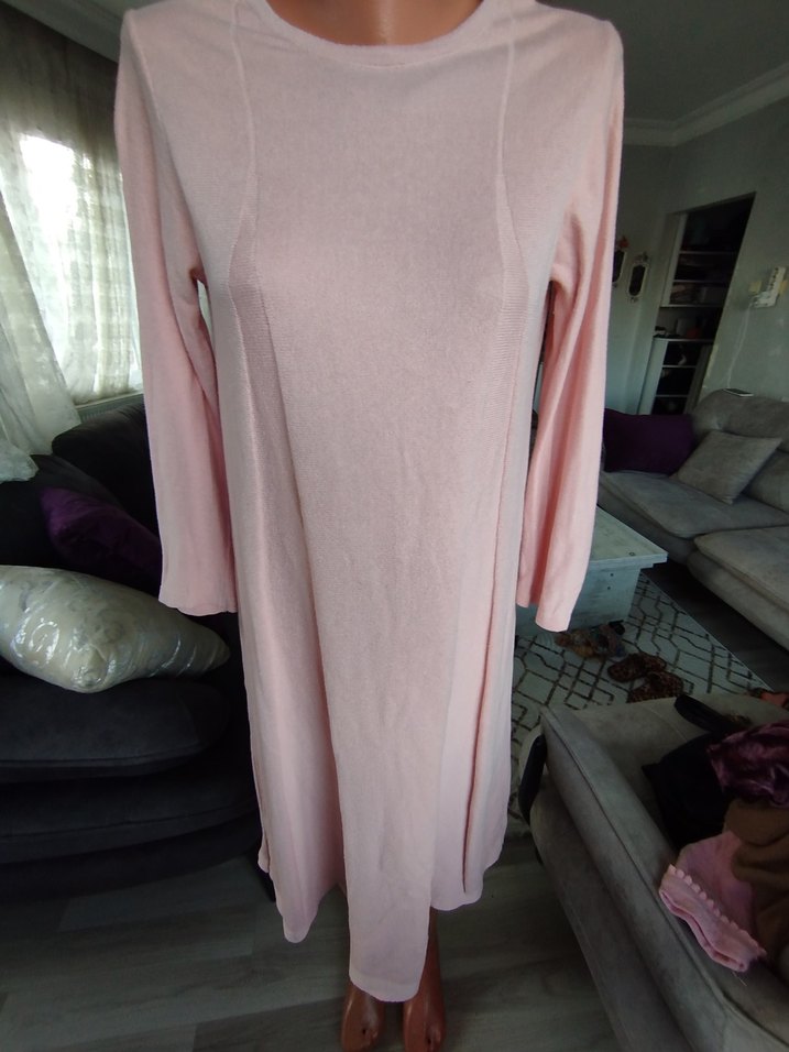 Pudra Pembe Uzun Hamile Tunik - Görsel 2