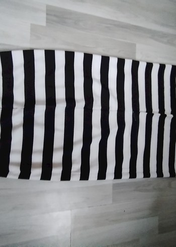 Çizgili Midi Kalem Etek - Görsel 3