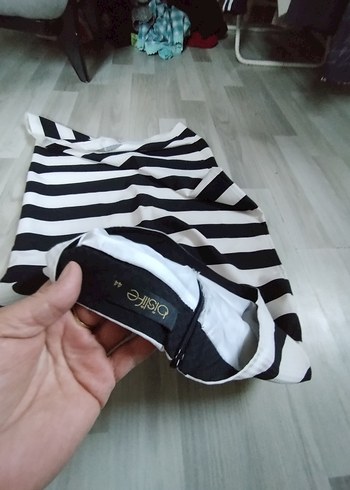 Çizgili Midi Kalem Etek - Görsel 4