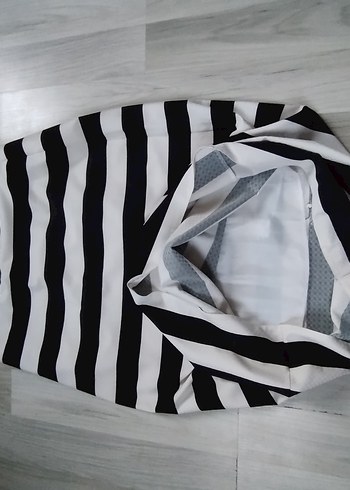 Çizgili Midi Kalem Etek - Görsel 8