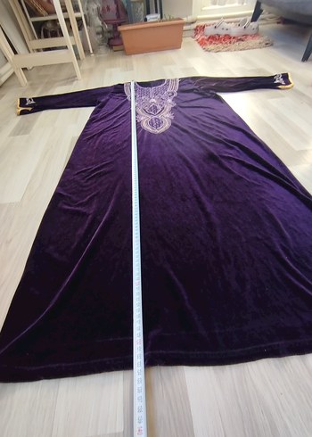 Mor Nakışlı Uzun Bohem Elbise - Görsel 10