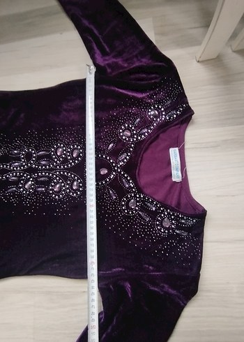 Mor Uzun Kollu Kadın Elbise - Görsel 8