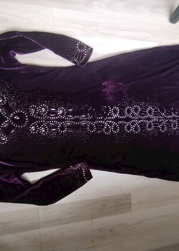 Mor Uzun Kollu Kadın Elbise - Görsel 9