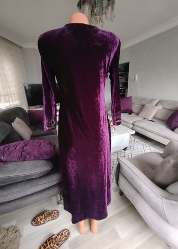 Mor Uzun Kollu Kadın Elbise - Görsel 4