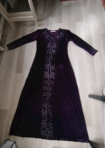 Mor Uzun Kollu Kadın Elbise - Görsel 3