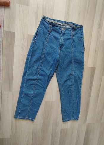 Kadın Mavi Midi Boy Salaş Denim Jean