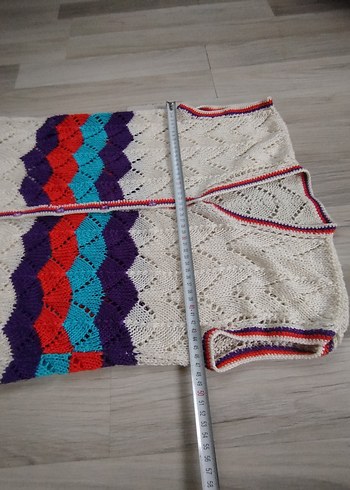 Bohem Çok Renkli Kısa Örgü Kadın Yelek - Görsel 5