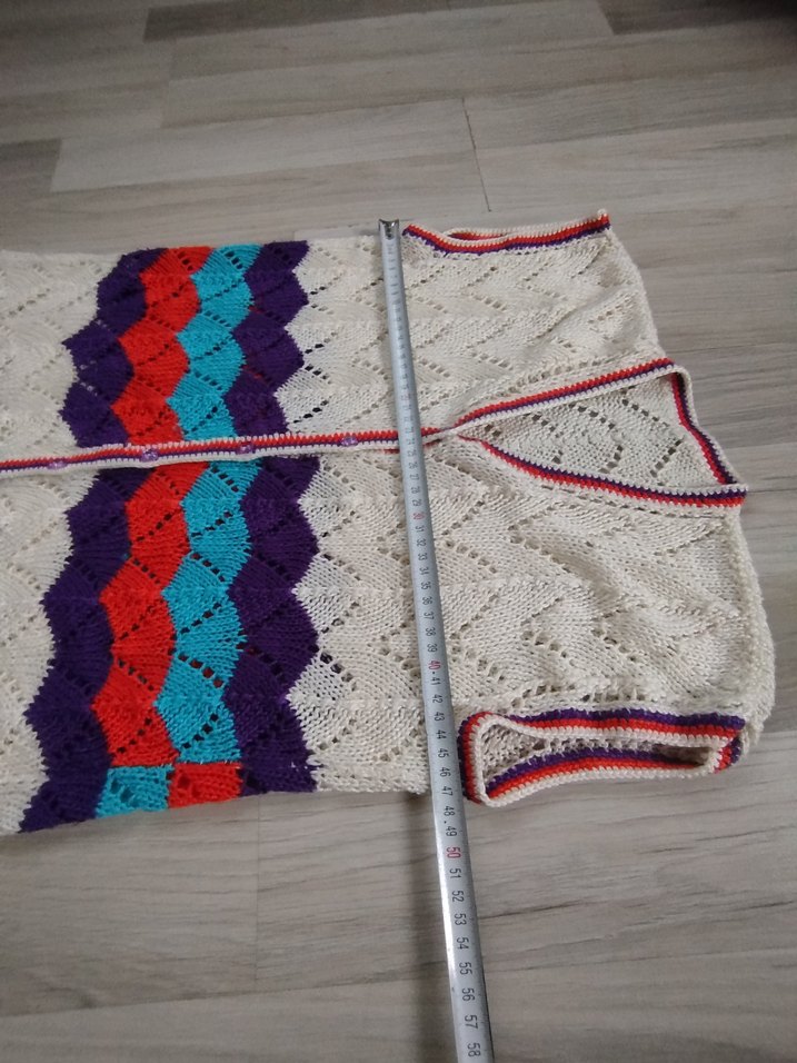 Bohem Çok Renkli Kısa Örgü Kadın Yelek - Görsel 5