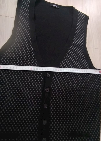 Düğmeli Siyah V Yaka Kadın Yelek - Görsel 8