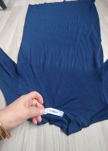 Uzun Kollu Lacivert Basic Elbise - Görsel 8