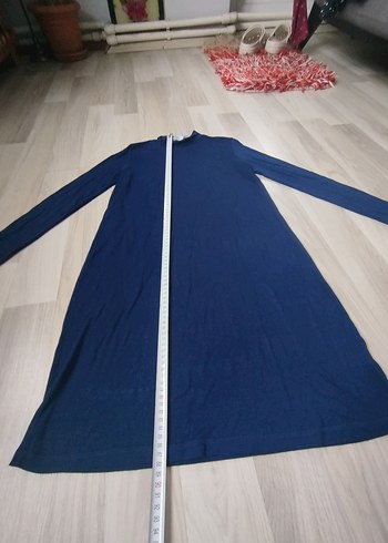 Uzun Kollu Lacivert Basic Elbise - Görsel 6