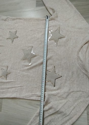 Gri Uzun Triko Elbise Yıldız İşlemeli - Görsel 9