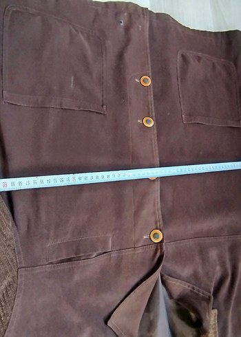 Düğmeli Kahverengi Süet Erkek Ceket Önünde küçük deluk var - Görsel 4