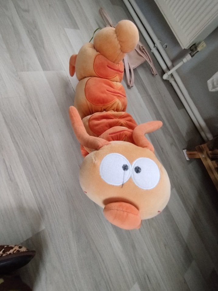 Turuncu Pastel Peluş Tırtıl Oyuncak - Görsel 2