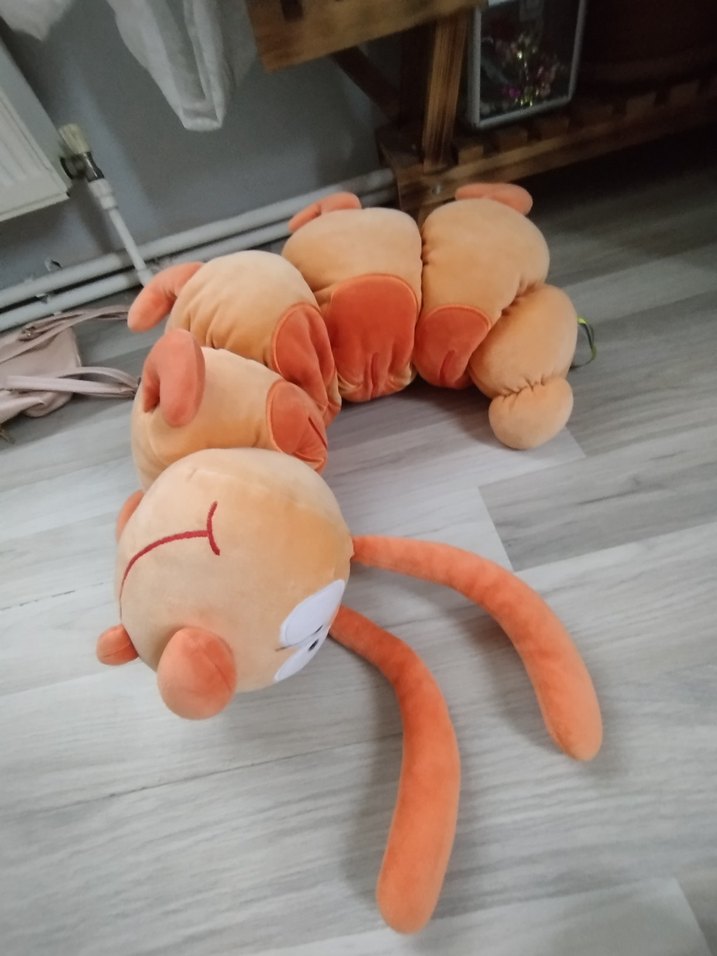 Turuncu Pastel Peluş Tırtıl Oyuncak - Görsel 4