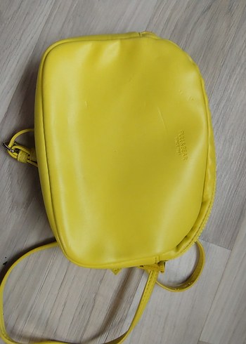 Sarı Deri Kadın Çapraz Çanta Fermuarlı - Görsel 8