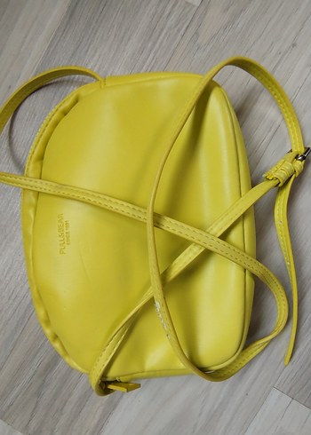 Sarı Deri Kadın Çapraz Çanta Fermuarlı - Görsel 4