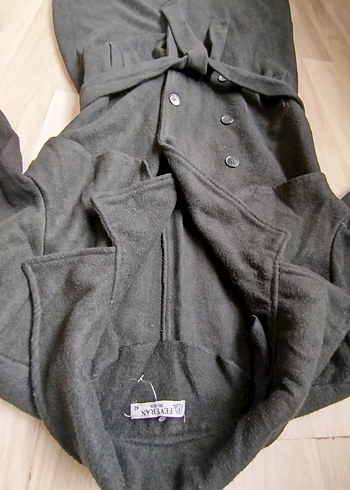 Kemerli Uzun Gri Süet Kadın Kaban - Görsel 11