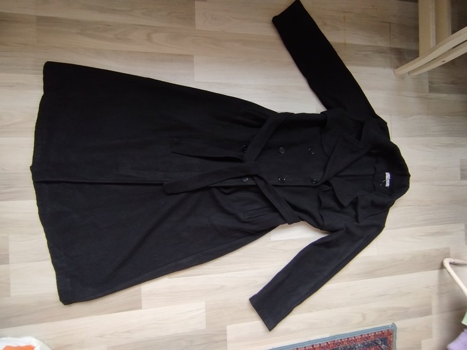 Kemerli Uzun Gri Süet Kadın Kaban - Görsel 5