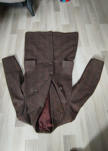 Uzun Kahverengi Düğmeli Erkek Kaban - Görsel 8