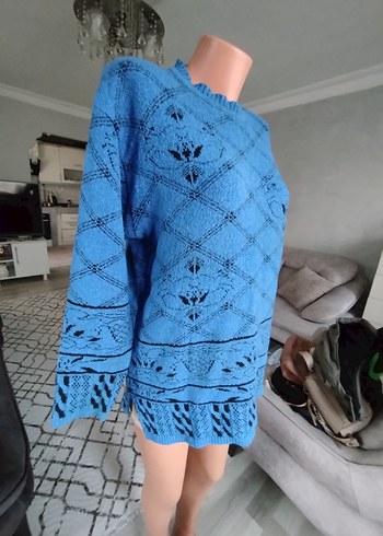 Mavi Bohem Örgü Kadın Kazak - Görsel 3