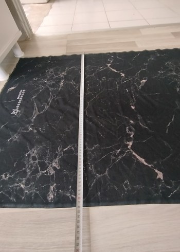 Uzun Siyah Baskılı şal - Görsel 6