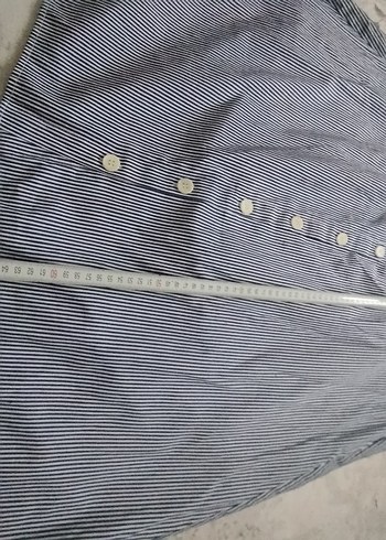 44 Beden mavi Renk Düğmeli Mavi Midi Etek
