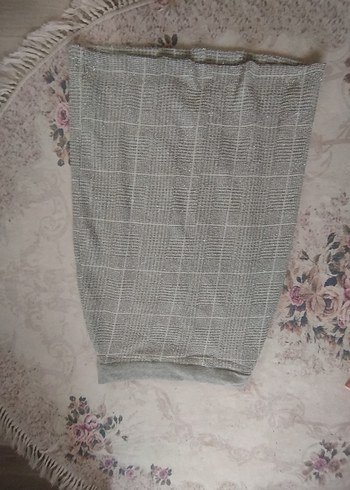 Kadın Gri Örgü Keten etek