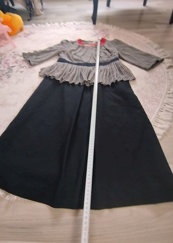 Gri Ekose Desenli Pilili Ofis  elbise - Görsel 7