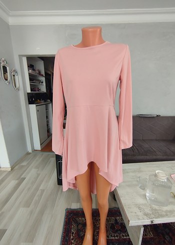 Pembe Mini Uzun Kollu Salaş Tunik