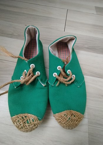 Yeşil Örgü Kadın Espadril